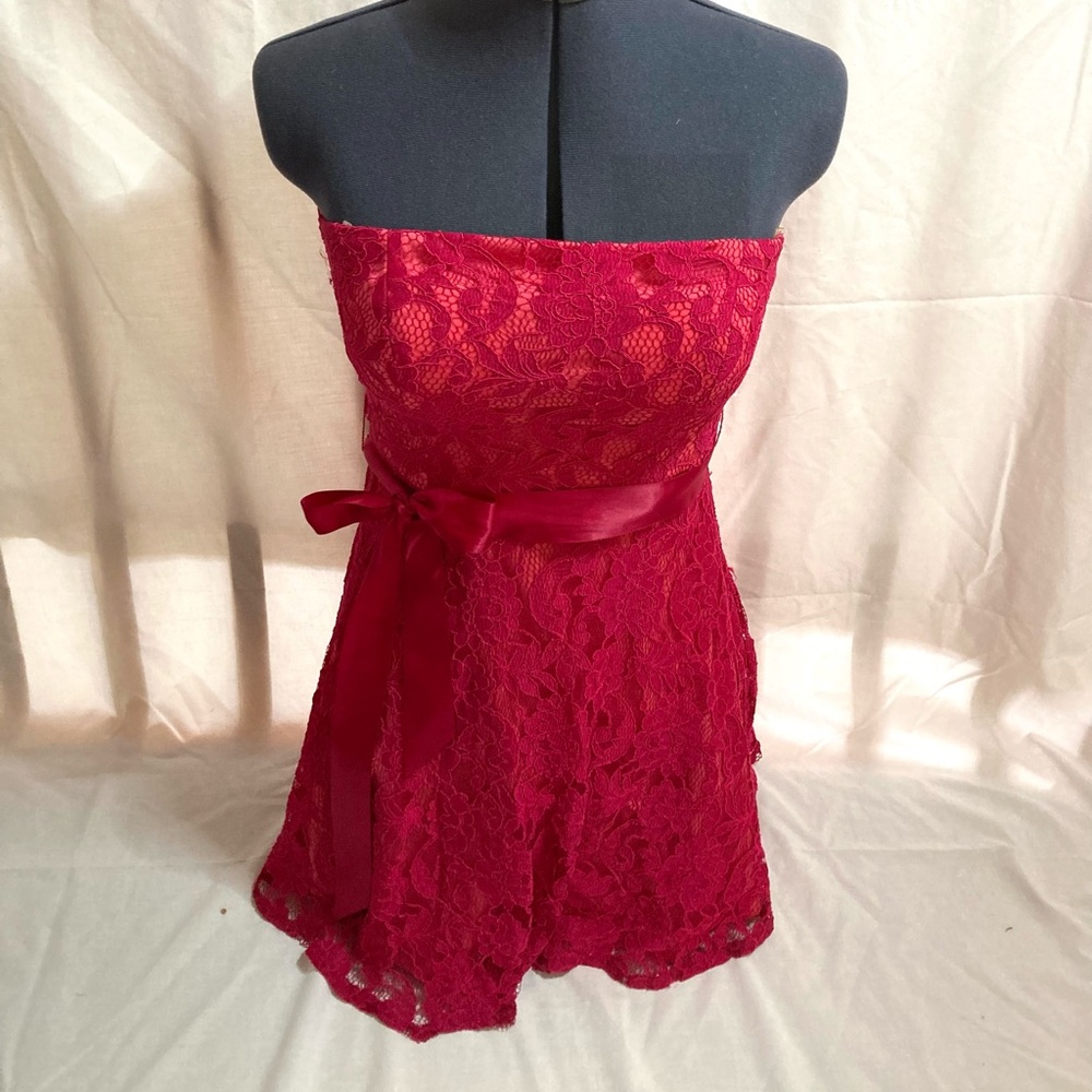 As U Wish Lace Red Dress